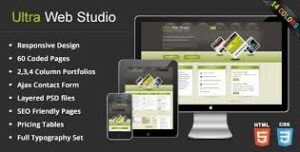 Ultra Web Studio Nulled – Blog & Portfolio WordPress Theme Free Download