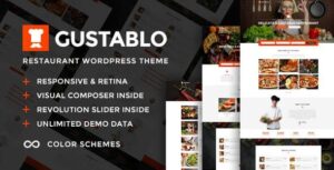 Gustablo Nulled Restaurant & Cafe Responsive WordPress Theme Free Download