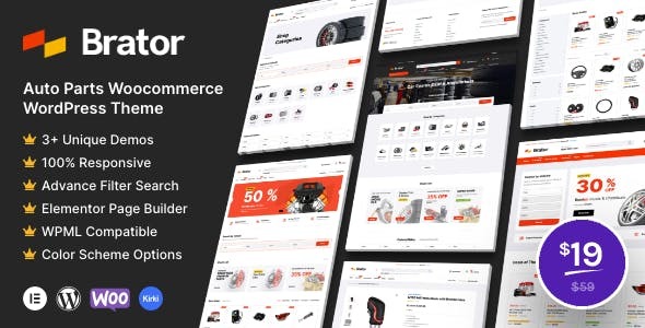 Brator Nulled Auto Parts WooCommerce WordPress Theme Free Download