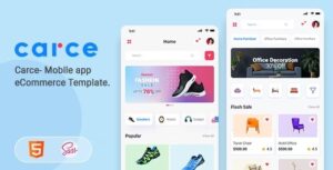 Carce Mobile app eCommerce Template Nulled Free Download