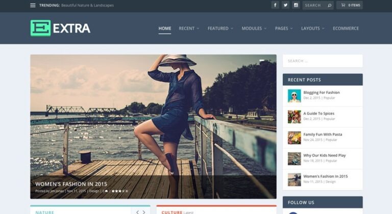 Elegant Themes Extra Nulled Free Download