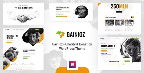 Gainioz Nulled Charity & Donation WordPress Theme Free Download