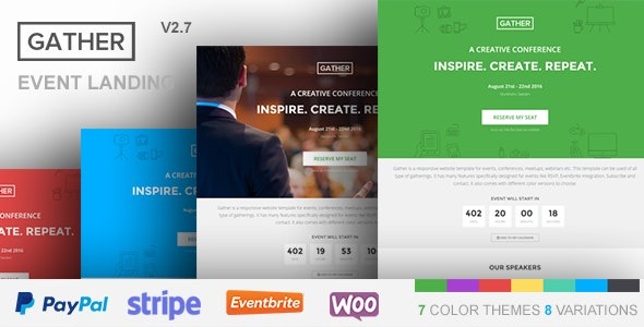 Gather Event & Conference WP Landing Page Theme Free Download