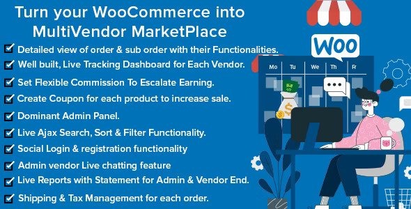 Mercado Pro Nulled Turn your WooCommerce into Multi Vendor Marketplace Free Download