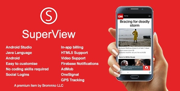 SuperView Nulled WebView App for iOS with Push Notification, AdMob, In-app Purchase Free Download