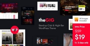 The Gig Nulled Stand-up Club & Night Bar WordPress Theme Free Download