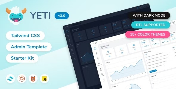 Yeti Tailwind CSS Admin Template Nulled Free Download