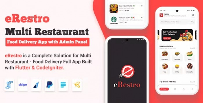 eRestro Nulled Flutter Multi Restaurant & Vendor Marketplace - Food Ordering App for Hyperlocal Business Free Download