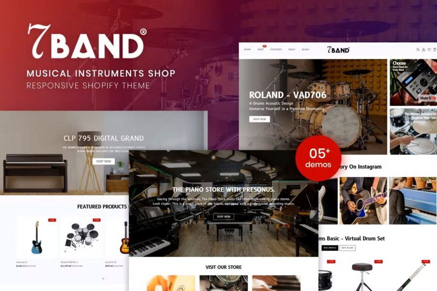 7Band Nulled Musical Instruments Shop Shopify Theme Free Download