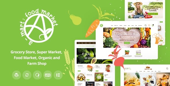 A-Mart Nulled Organic Products Shop WordPress Theme Free Download