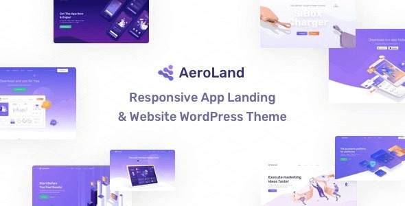 AeroLand Nulled App Landing Software Website WordPress Theme Free Download