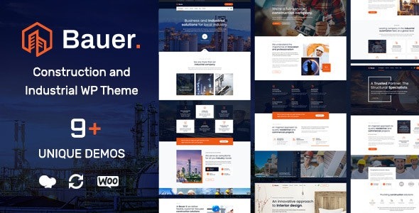 Bauer Nulled Construction and Industrial WordPress Theme Free Download