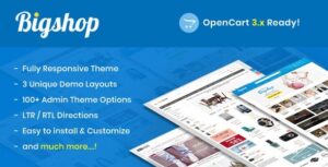 Bigshop Nulled Responsive OpenCart Theme Free Download