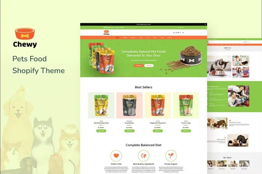 Chewy Nulled Dog, Kitten & Pet Shop Shopify Theme Free Download