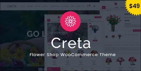 Creta Nulled Flower Shop WooCommerce WordPress Theme Free Download