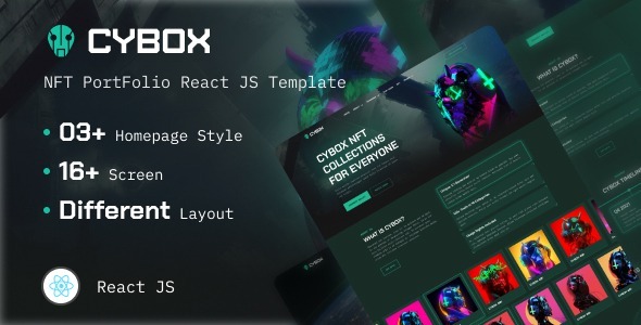 Cybox Nulled NFT Portfolio React Template Free Download
