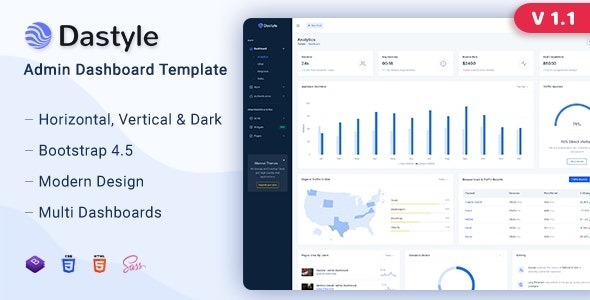 Dastyle – Admin & Dashboard Template Nulled