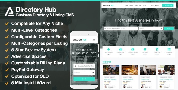 Directory Hub Listing & Business Directory CMS Nulled Free Download
