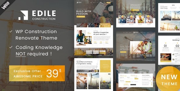 Edile Nulled Construction WordPress Theme Free Download