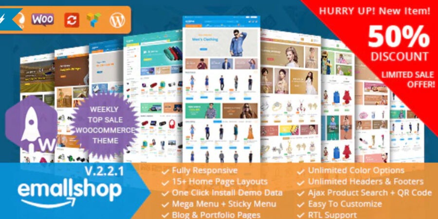 EmallShop Nulled Multipurpose WooCommerce Theme Free Download