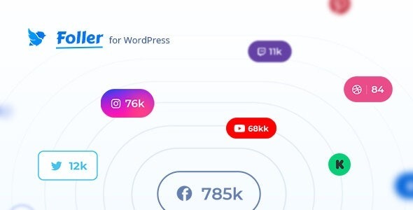 Foller Nulled Social followers bar for WordPress Free Download