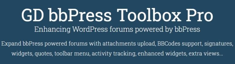 GD bbPress Toolbox Pro Nulled Free Download