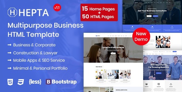 Hepta Nulled Multipurpose Business WordPress Theme Free Download