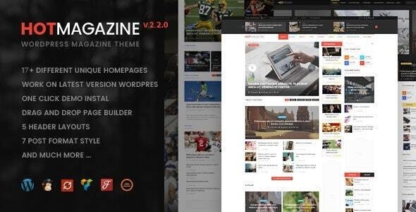 Hotmagazine Nulled News & Magazine WordPress Theme Free Download