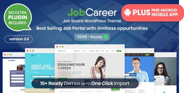JobCareer Nulled Job Board Responsive WordPress Theme Free Download
