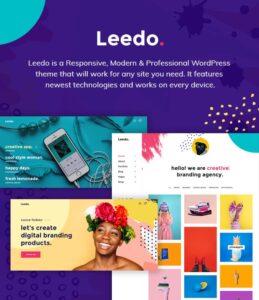 Leedo Nulled Modern, Colorful & Creative Portfolio WordPress Theme Free Download