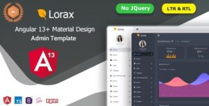 Lorax Nulled Angular 13+ Material Design Admin Template Free Download