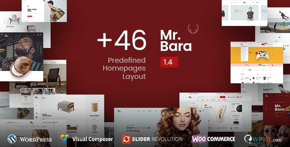 Mr.Bara Nulled Responsive Multi-Purpose eCommerce WordPress Theme Free Download