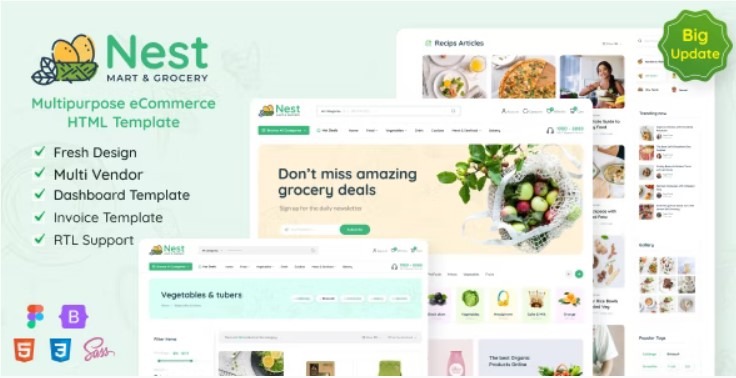 Nest Nulled Multipurpose eCommerce HTML Template Free Download