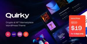 Quirky Nulled NFT, Token & Blockchain Marketplace WordPress Theme Free Download