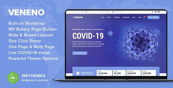 Veneno Nulled Coronavirus Information WordPress Theme Free Download