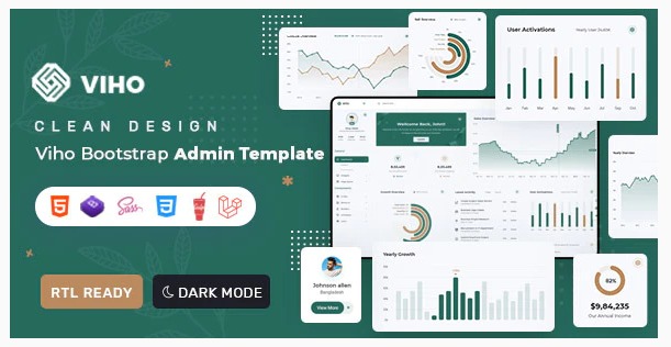 Viho Nulled Bootstrap 5 & Laravel Admin & Dashboard Template Free Download