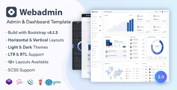 Webadmin Nulled Responsive Admin Dashboard Template Free Download