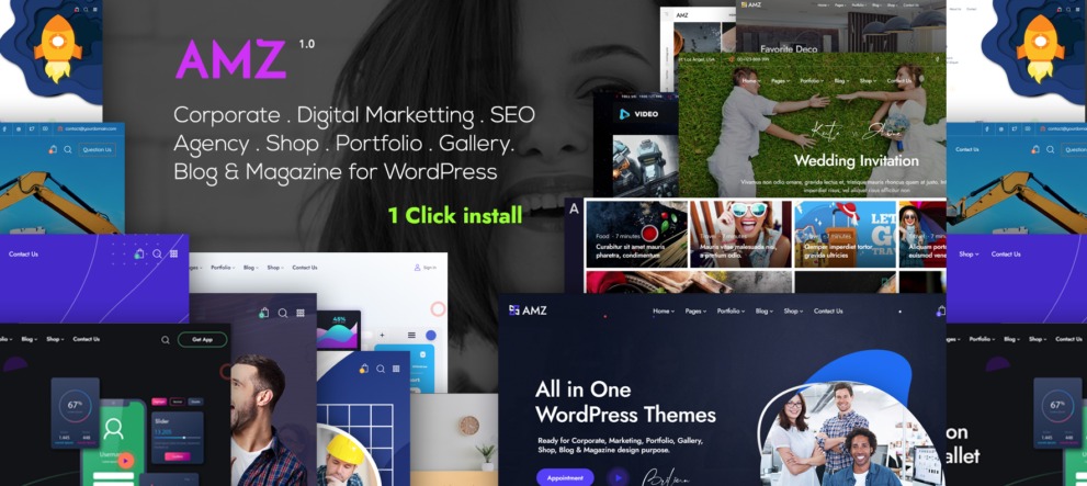 AMZ Nulled All in One Creative WordPress Theme Free Download