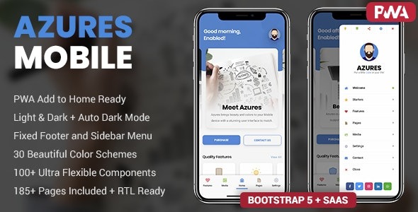 Azures Mobile Template & PWA Nulled Free Download
