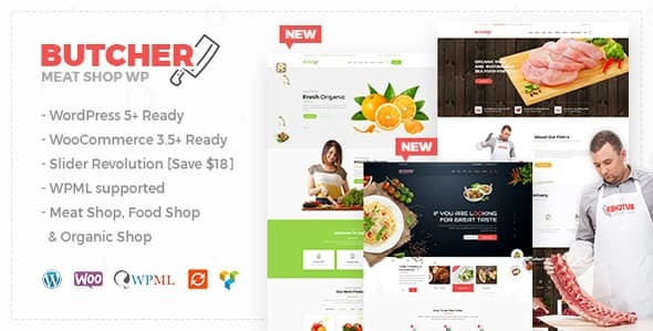 Butcher Nulled Meat, Organic Shop Woocommerce WordPress Theme Nulled