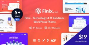 Finix Free Download Technology & IT Solutions WordPress Theme Nulled