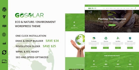 GoSolar Nulled Eco Environmental & Nature WP Theme Free Download