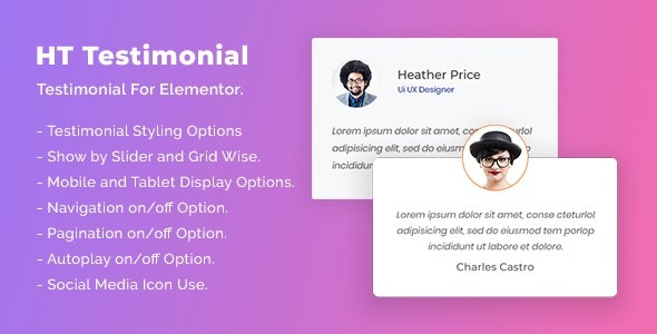 HT Testimonial For Elementor Nulled Free Download