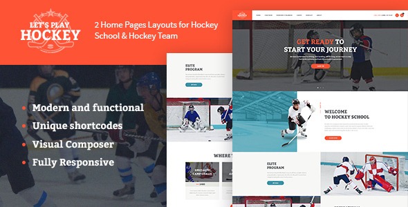Let’s Play Hockey School & Sport WordPress Theme Free Download