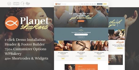 Planet Shakers Nulled Church & Religion WordPress Theme Free Download