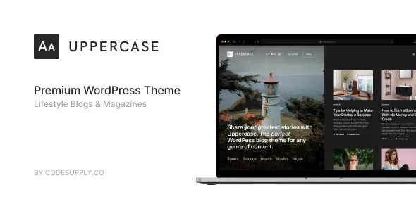 Uppercase Nulled WordPress Blog Theme With Dark Mode Free Download