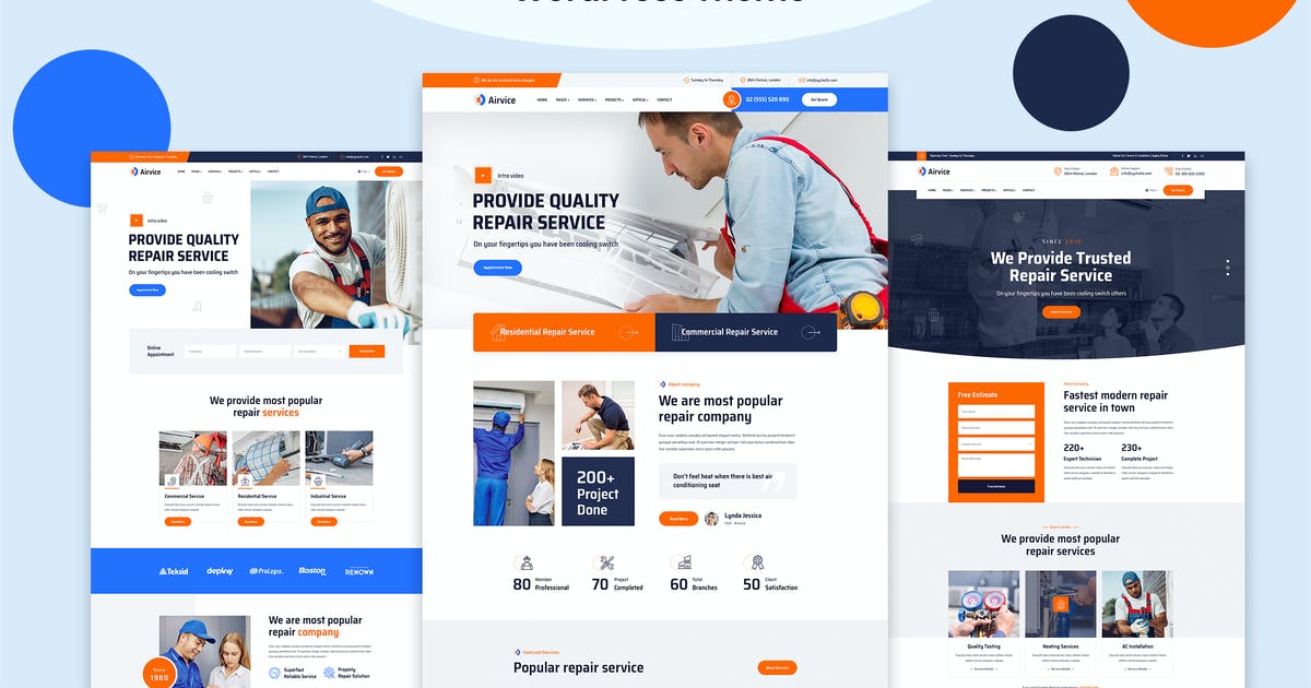 free download Airvice - AC Repair Services WordPress Theme + RTL nulled