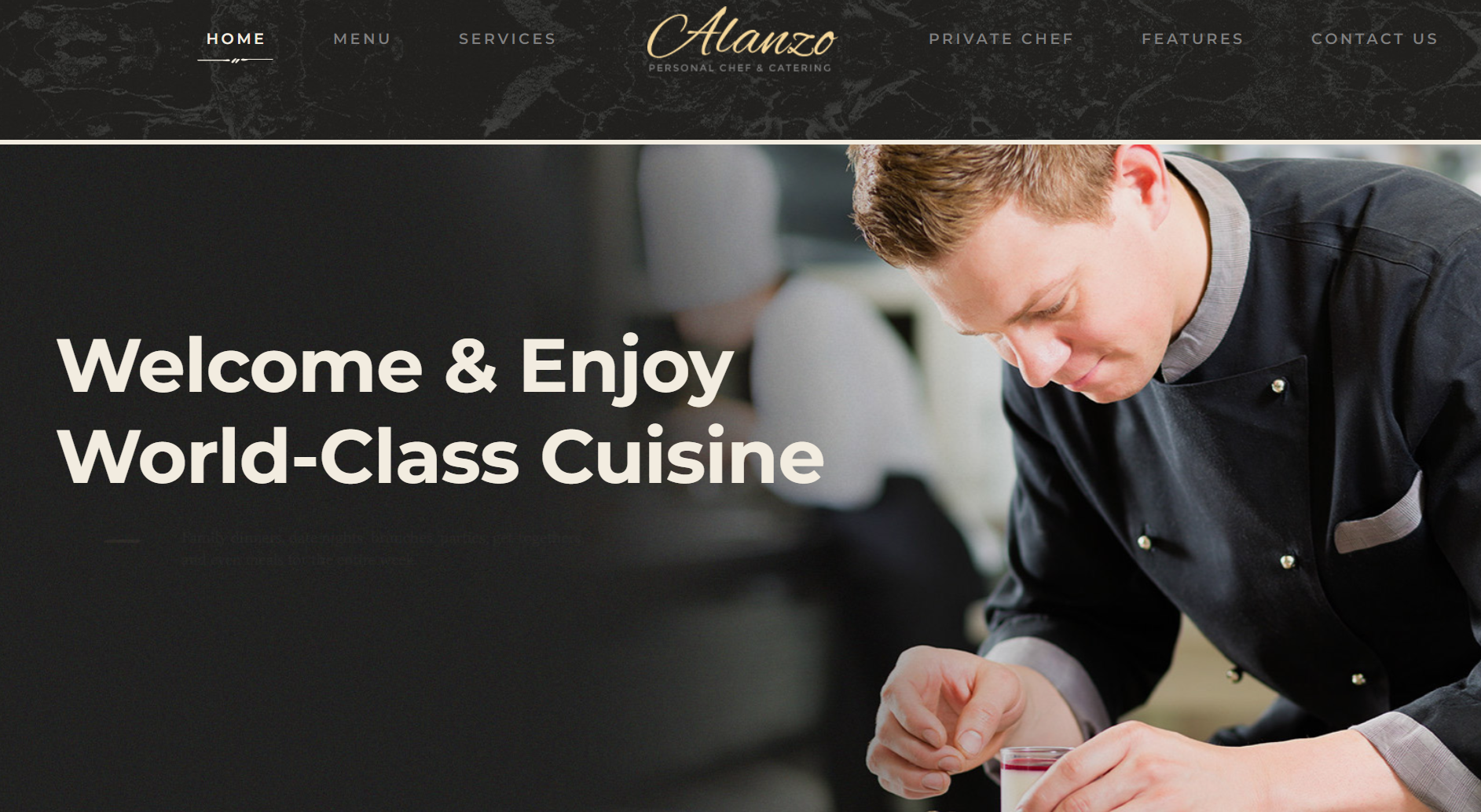 free download Alanzo Personal Chef & Wedding Catering Event WordPress Theme nulled