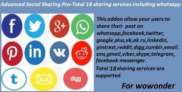 Advanced Social Sharing Pro For WoWonder Nulled
