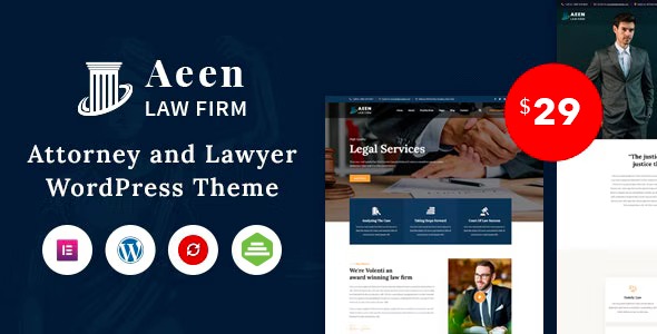 Aeen Attorney and Lawyer WordPress Theme Nulled